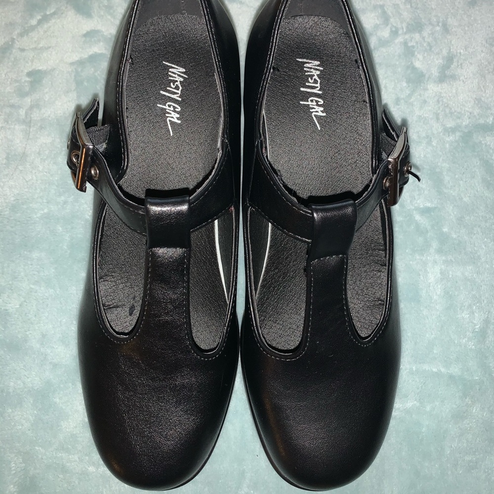 Nasty girl black T-strap Mary Janes